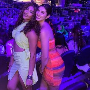 Fitted tight sunset dress